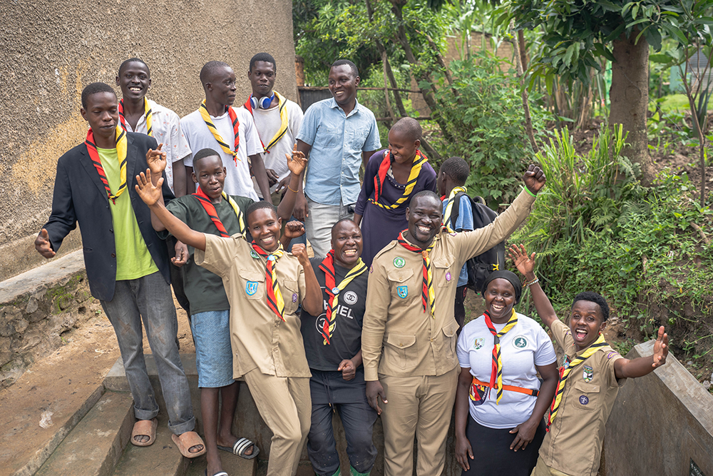 Dorothy and fellow Scouts at the well