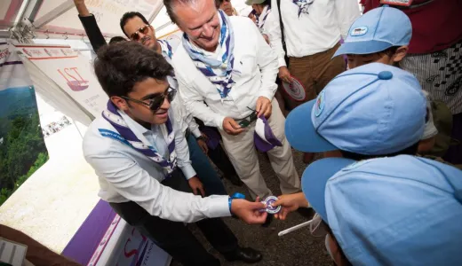 HRH Prince Bandr bin Abdullah bin Abdulaziz Al Saud and Mr Siegfried Weiser visiting Scouts